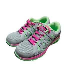 Nike Shoes Youth Size 6.5Y Gray Pink Green‎ Dual Fusion Run2 Running 599793-036
